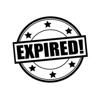 Beyaz arka plan ve yıldız çemberin üzerinde siyah damga metni süresi