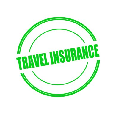 Sigorta yeşil damga metni beyaz arka planda daireye seyahat