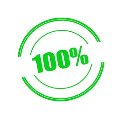 %100 oranında damga metni daire beyaz zemin üzerine yeşil