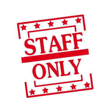 Personel sadece kırmızı damga metni üzerinde beyaz arka plan kareler