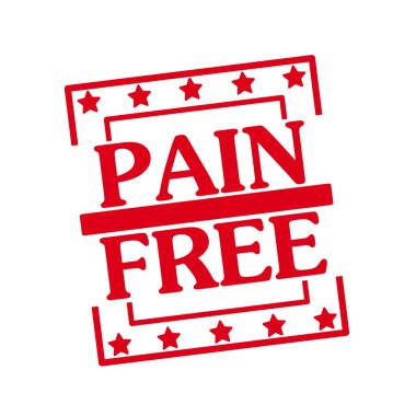 Ağrı ücretsiz kırmızı damga metni üzerinde beyaz arka plan kareler