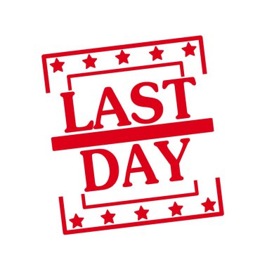 Geçen gün kırmızı damga metni üzerinde beyaz arka plan kareler