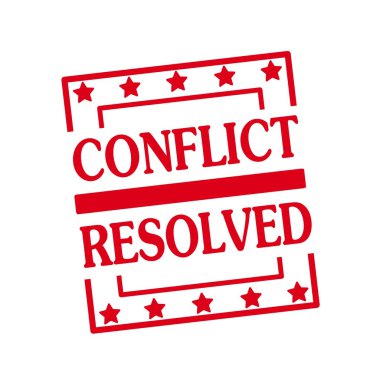 Çözümlenmiş kırmızı damga metni beyaz arka plan kareler üzerinde çatışma