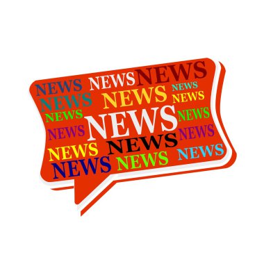 Haberler çok renkli kelime kırmızı konuşma balonları