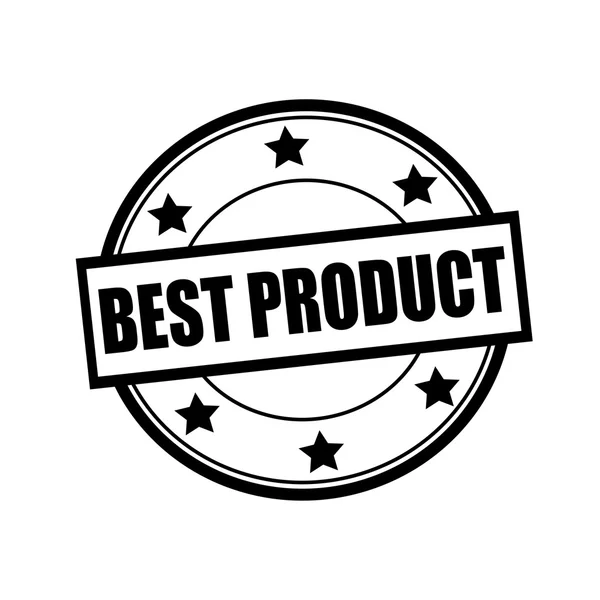 Best product black stamp text on circle on white background and star — Stock Photo, Image