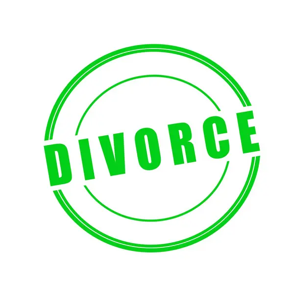 Skilsmässa grön stämpel text på cirkel på vit bakgrund — Stockfoto