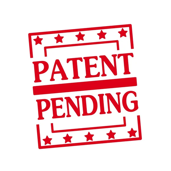 专利申请的红戳文本在白色背景上的方格 — 图库照片