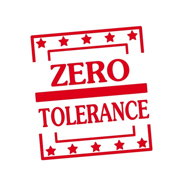 Nulová Tolerance červené razítko text na čtverce na bílém pozadí — Stock fotografie