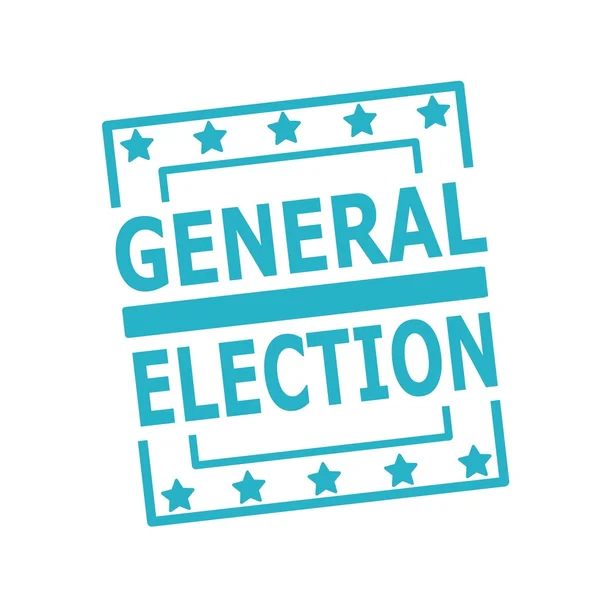 일반 선거 블루 스탬프 텍스트 흰색 배경 사각형에 — 스톡 사진
