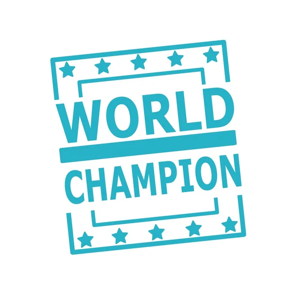 World Champion blå stämpel text på rutorna på vit bakgrund — Stockfoto