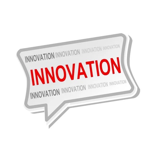 Innovation mångfärgade ord om grå pratbubblor — Stockfoto