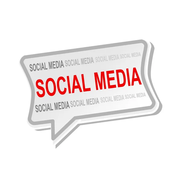 Sociale Media veelkleurige woord op grijze tekstballonnen — Stockfoto