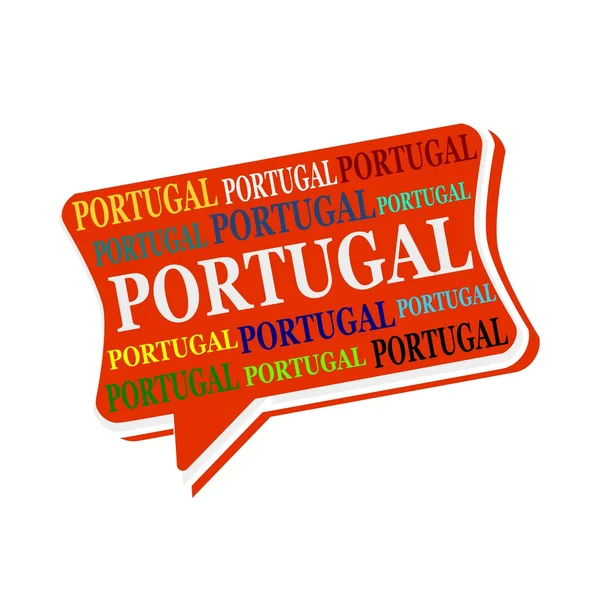 PORTUGAL palabra multicolor en rojo Burbujas del habla — Foto de Stock