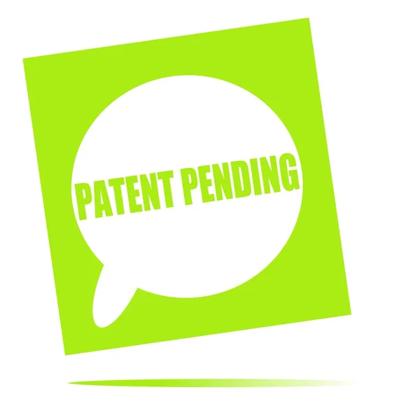 Patent in behandeling toespraak bubble pictogram — Stockfoto