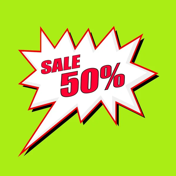 Sale 50 percent wording speech bubble — Stock Photo, Image