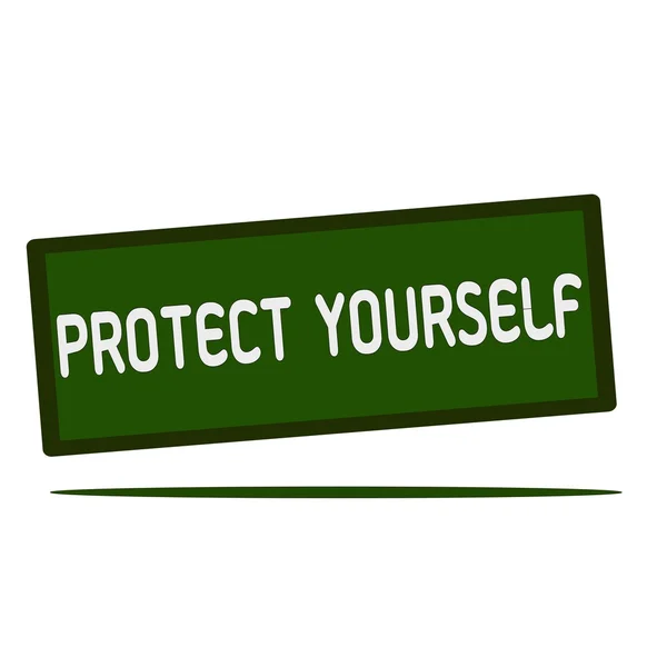 Protect yourself  wording on rectangular signs — Stock Photo, Image