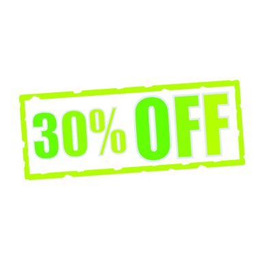 Yontmataş yeşil dikdörtgen işaretleri açıklamalarıyla kapalı % 30