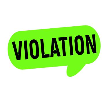 Konuşma balonları ihlali açıklamalarıyla yeşil silindir