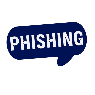 Konuşma balonları phishing açıklamalarıyla mavi silindir