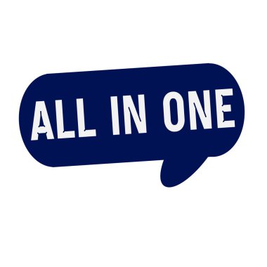 Mavi silindir All-in-One açıklamalarıyla konuşma kabarcıklar