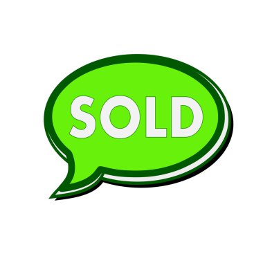 Yeşil konuşma balonları beyaz açıklamalarıyla sattı 