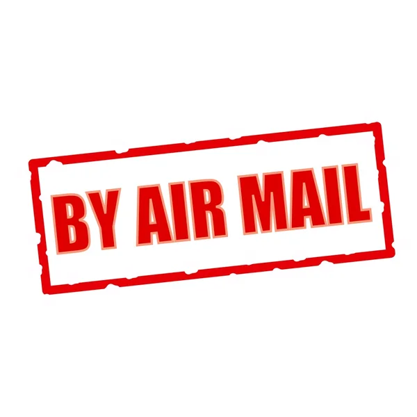 By air mail wording on chipped rectangular signs — Stock Photo, Image