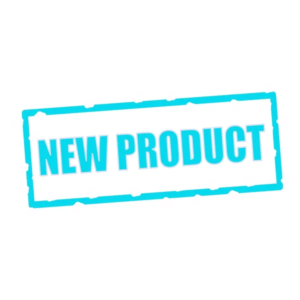 Yeni ürün ifadeler yontma mavi dikdörtgen işaretler — Stok fotoğraf
