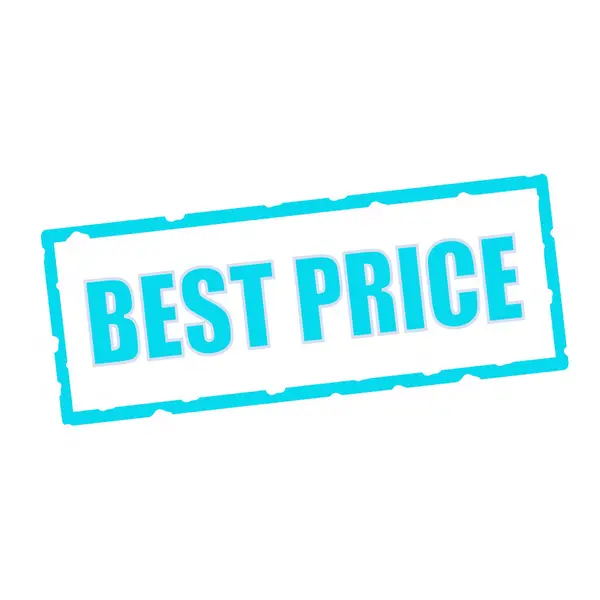 ベスト価格欠けの青い長方形の看板の文言 — ストック写真