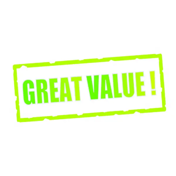 Skvělá hodnota formulace štípané zelené obdélníkové cedule — Stock fotografie