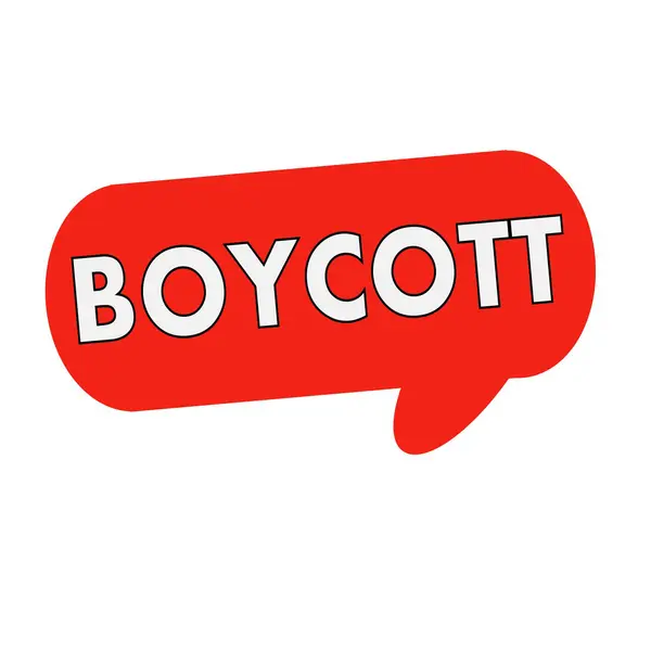 Boycott  wording on Speech bubbles red cylinder — Stock Photo, Image