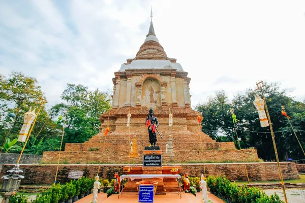 Wad-jedyoud 18 dicembre 2015: "Thailand temple art" Chiang Mai Thailandia — Foto Stock