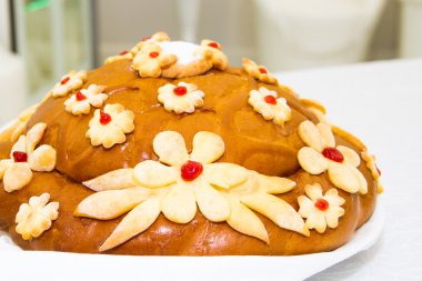 Slavic bread and salt, curly the bread.