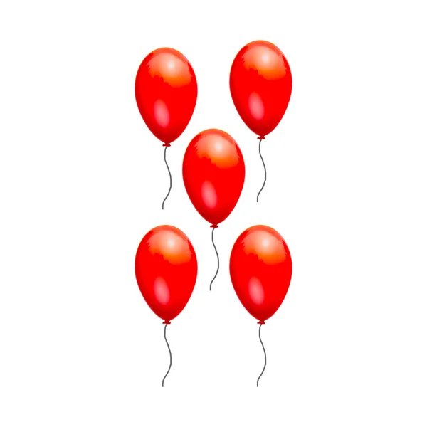 Ballons mit roter Farbe auf weißem Hintergrund. — Stockfoto