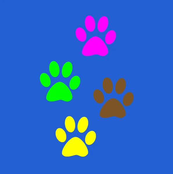 Colorful Prints paw prints animal. — Stock Photo, Image