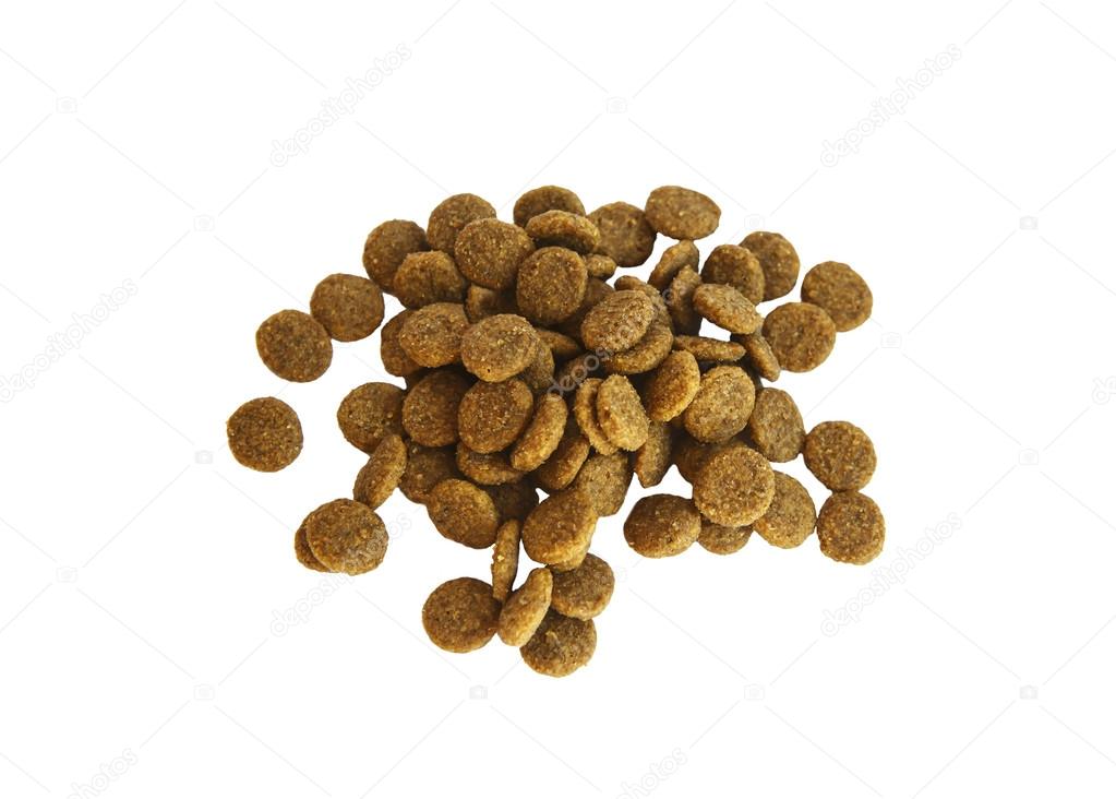 Dry food in granules.