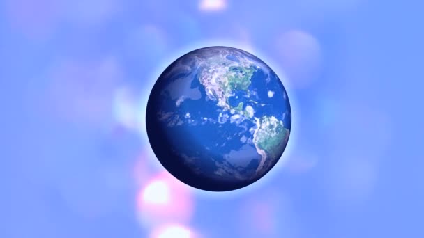 Rotación Del Planeta Azul Tierra — Vídeo de stock
