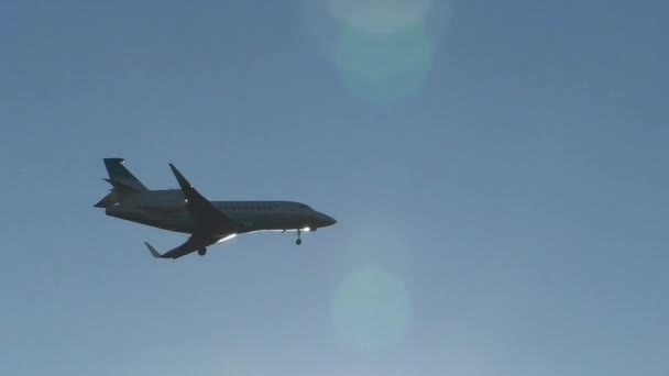 飛行機は空を飛んでいる 航空宇宙における旅客航空会社 — ストック動画