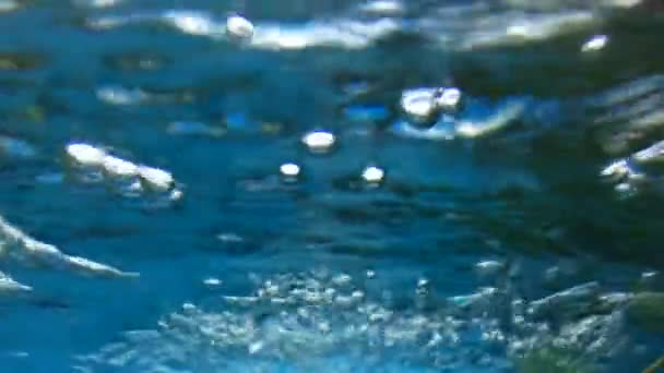 Widok Podwodne Pęcherzyki Powietrza Tlen Powietrza Wody — Wideo stockowe