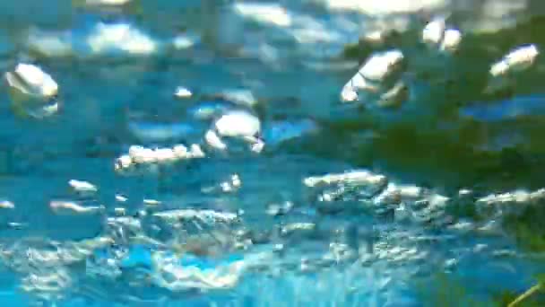 Vista Bolhas Subaquáticas Oxigénio Água — Vídeo de Stock