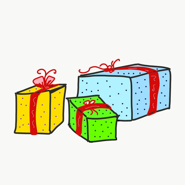 Bunte Geschenkboxen Weihnachtsgeschenke Für Die Lieben — Stockfoto