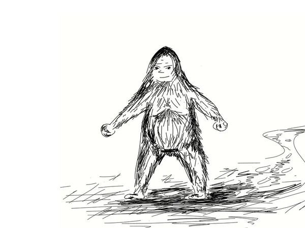 Legendary Bigfoot Yeti Mysterious Humanoid Creature Has Been Preserved Prehistoric — Stock Photo, Image