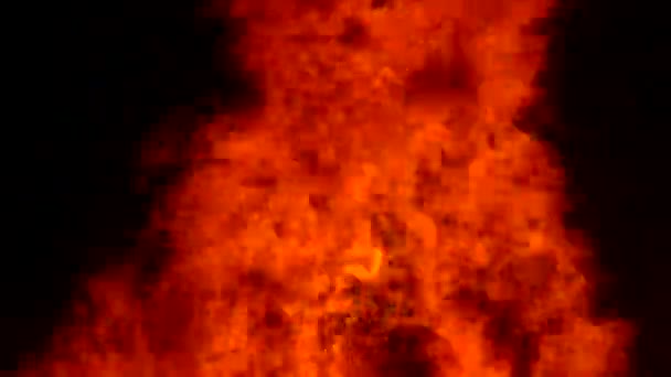 Стена Пылающего Огня Фон Опасного Пылающего Элемента — стоковое видео