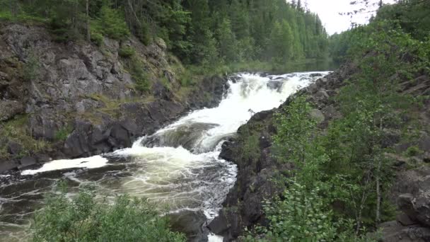 Wilder Wasserfall Auf Den Felsen Wilder Natur Hoher Grand Und — Stockvideo