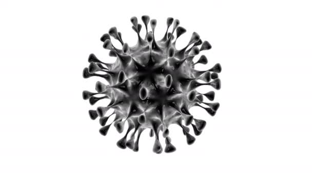 Covid Coronavirus Isoliert Auf Dem Hintergrund Filamentöse Prozesse Dieses Virus — Stockvideo