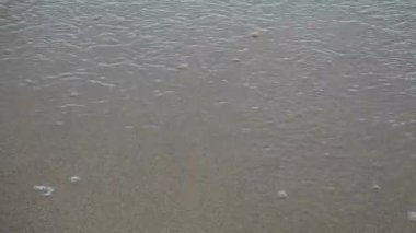 Gün batımında deniz dalgaları. Okyanusun doğası Kuzey suları.