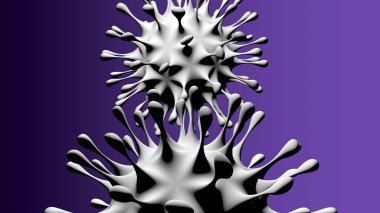 Coronavirus Ncov-19 arka planda 3 boyutlu olarak izole edildi. Zatürreeye neden olan tehlikeli bir patojenik virüs..