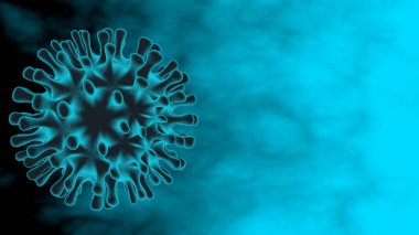 Coronavirus 'un arka planı 3 boyutlu. Zatürreeye neden olan tehlikeli bir patojenik virüs..