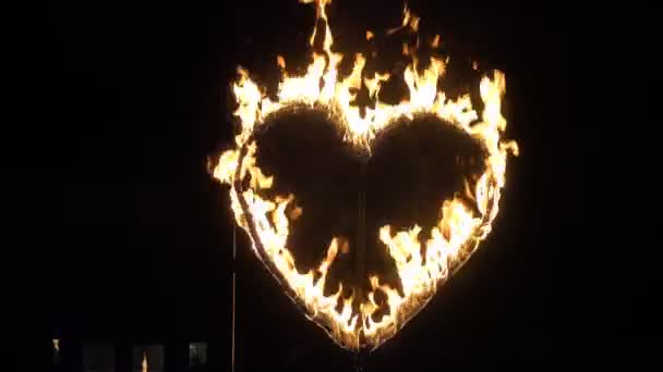 Zuřivý Oheň Černém Pozadí Krásné Plameny Blízko Oheň Plamenech Noci — Stock video
