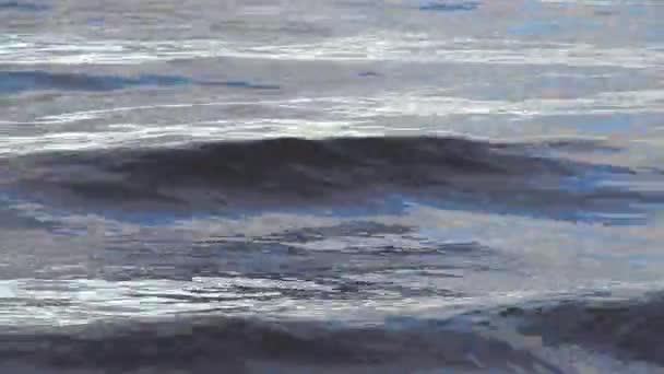 Céu Tempestuoso Onda Mar Elementos Água Natural Ondas Surf Oceânico — Vídeo de Stock