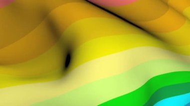 4K 'de dalgalanan gökkuşağı bayrağı. Geylerin ve lezbiyenlerin hareketinin sembolü olan gurur..